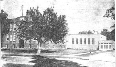 1941 addition to our school.  The gym to the right of the tree is our current wrestling room.